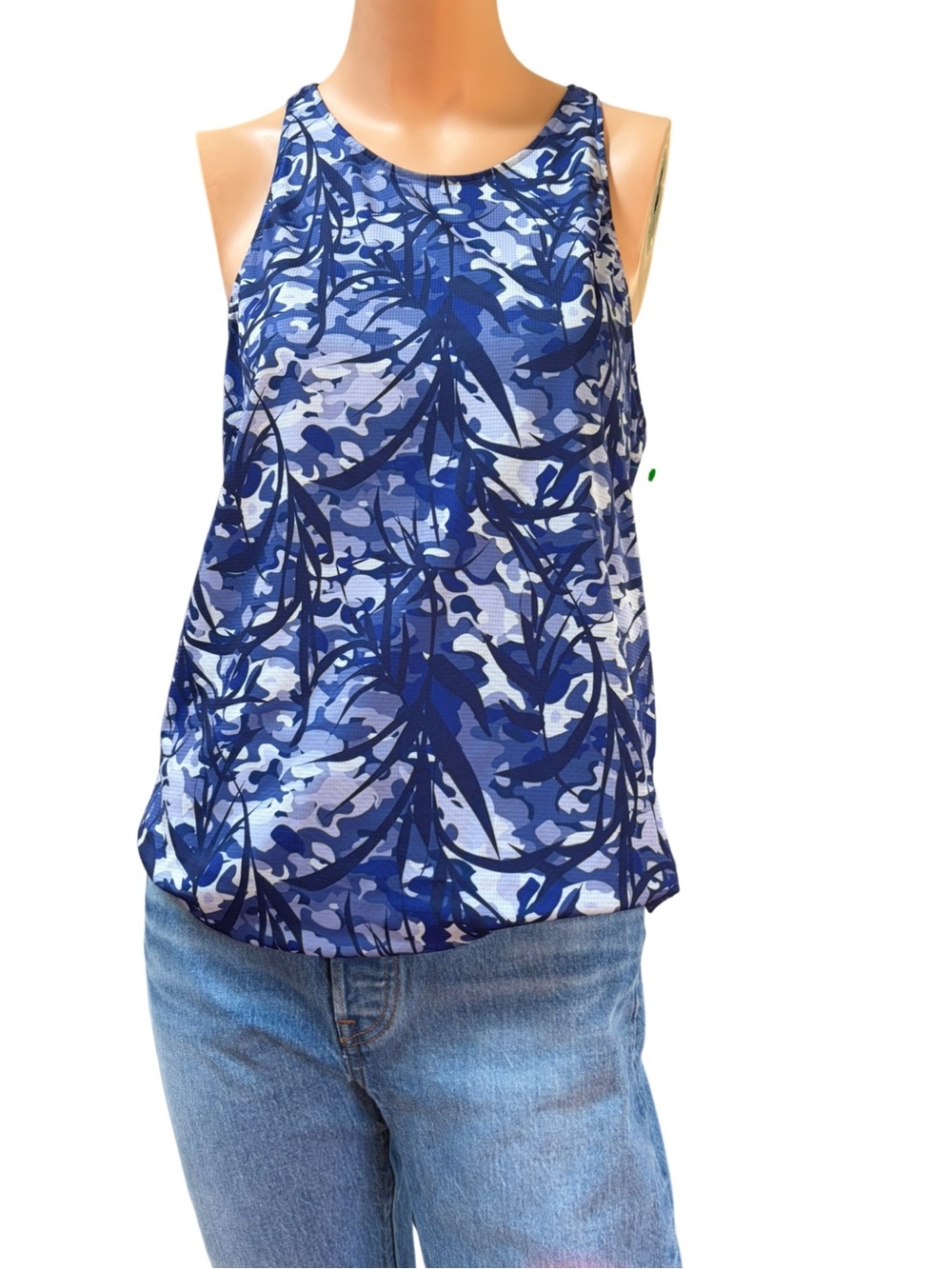 Under Armour HeatGear Blue Camo Performance Tank Top Size LG